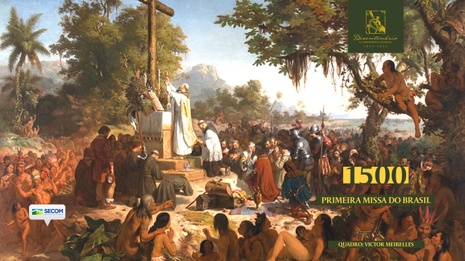 Imagem sobre a primeira missa do Brasil