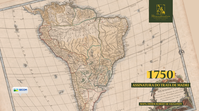 Foto do mapa do Tratado de Madrid